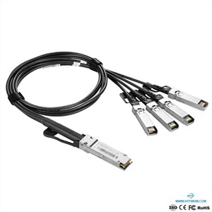 Ühilduv 40G QSFP plus kuni 4 x 10G SFP pluss passiivne otseühendusega vase katkestuskaabel